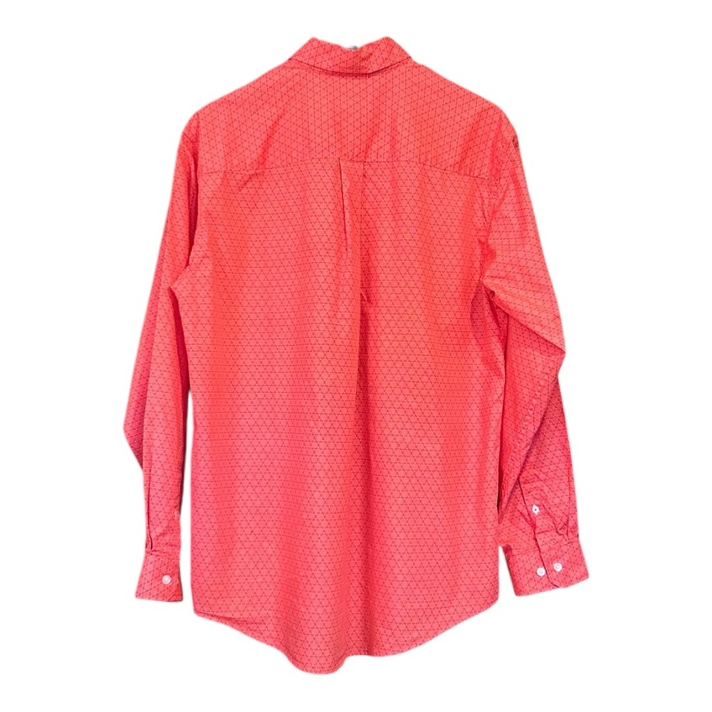 Cinch Shirt Red Orange Hexagon Geometric Button Down Western Rodeo Men’s Small - Picture 3 of 10
